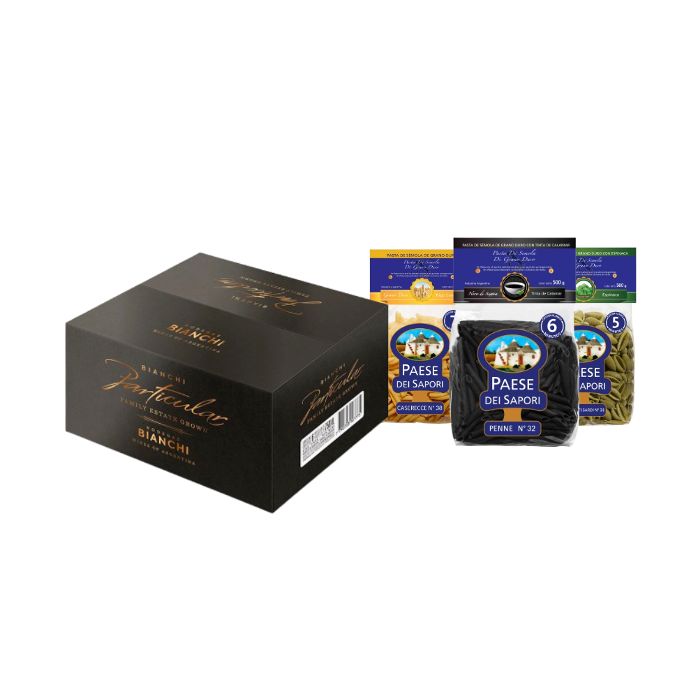 Combo pastas premium & Bianchi Particular Cabernet Franc 2022