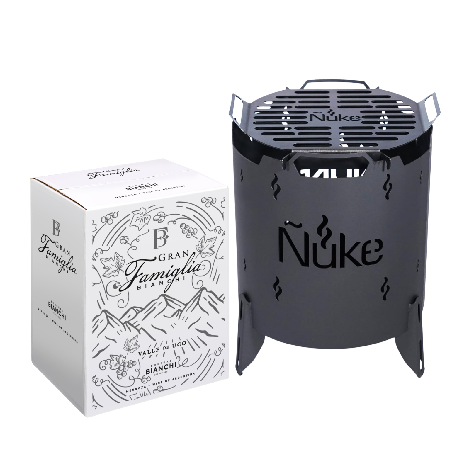 Fogón Ñuke & Caja de Gran Famiglia Malbec