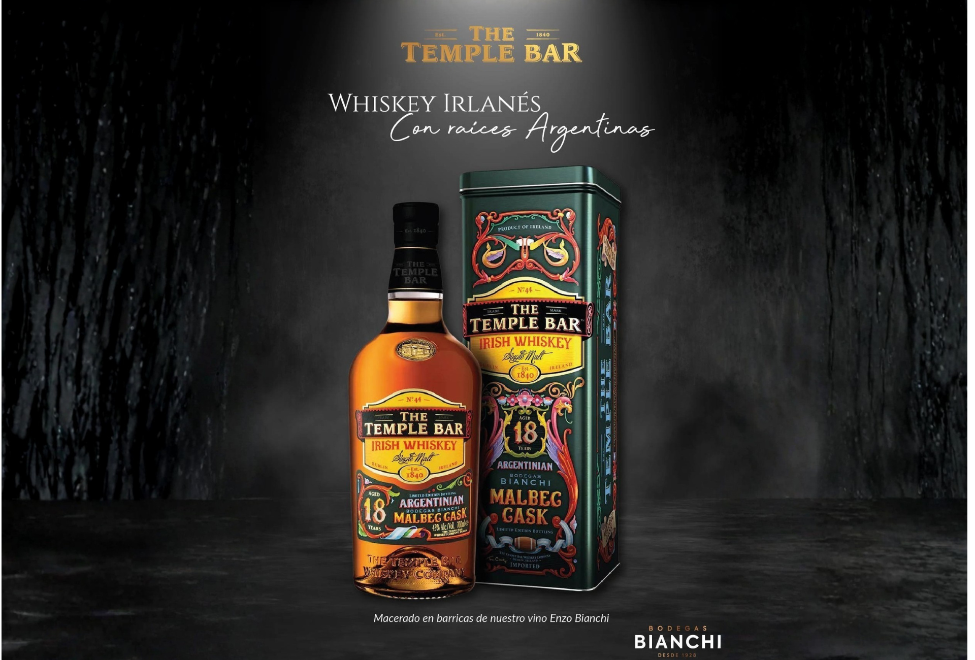 ¿Un whiskey irlandés afinado en barricas de Malbec? Llegó un hito que une dos mundos