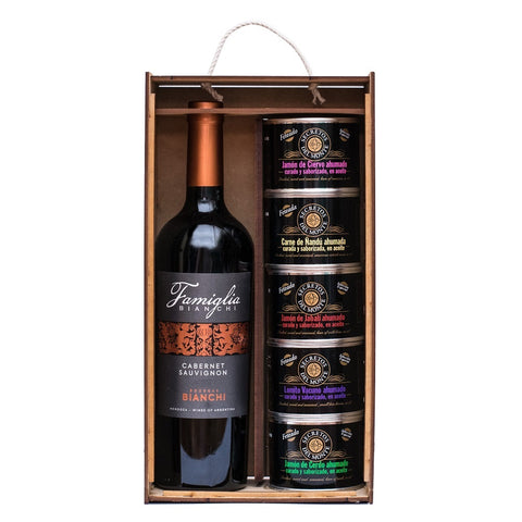 Famiglia Cabernet sauvignon + Estuche de 5 latas Secretos del Monte